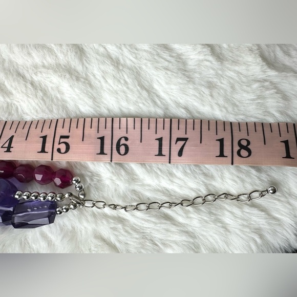 Triple Strand Beaded Necklace in Purple - Picture 5 of 5